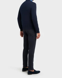 Dark Blue Cashmere Crew Neck Sweater