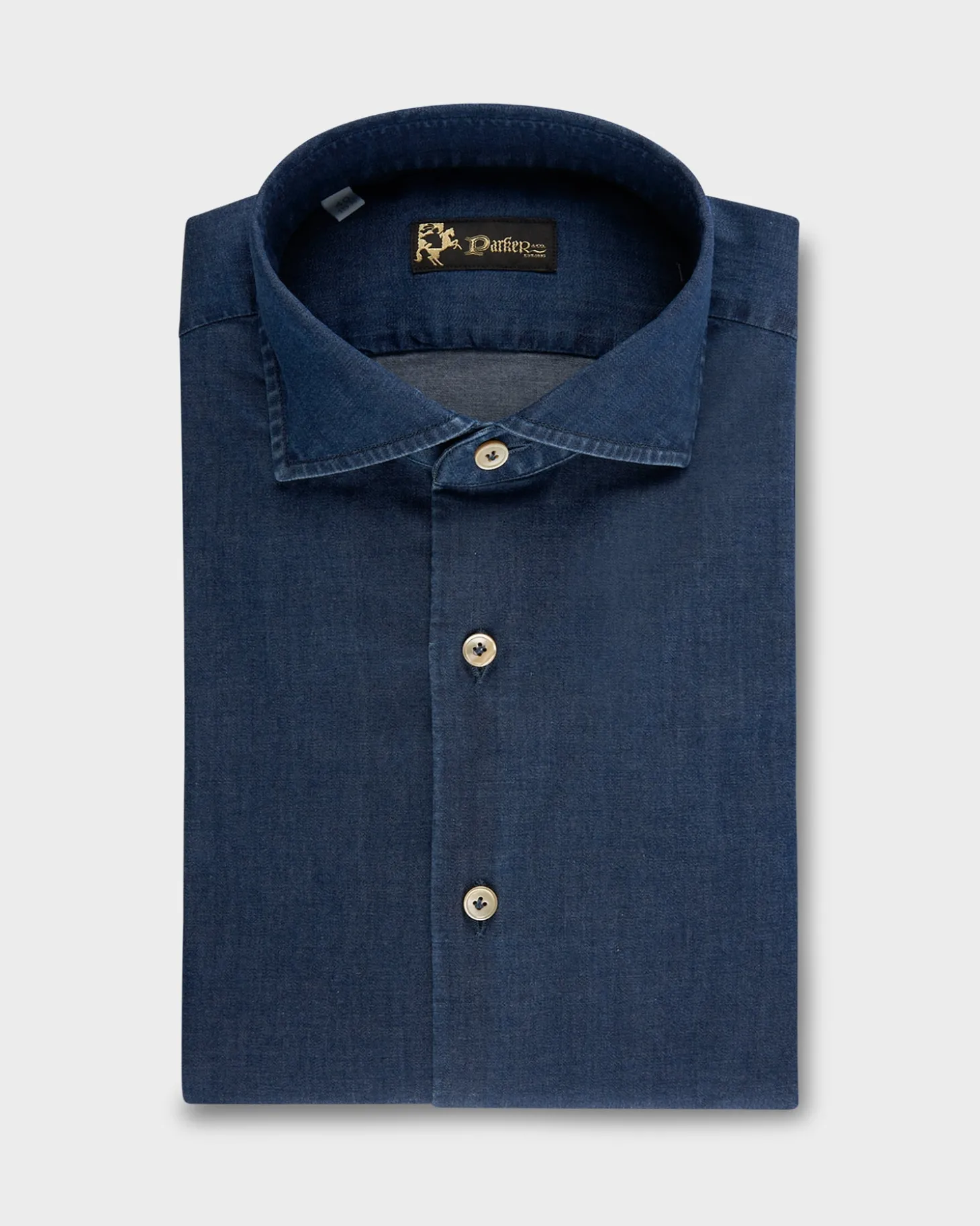 Dark Blue Cotton Denim Shirt