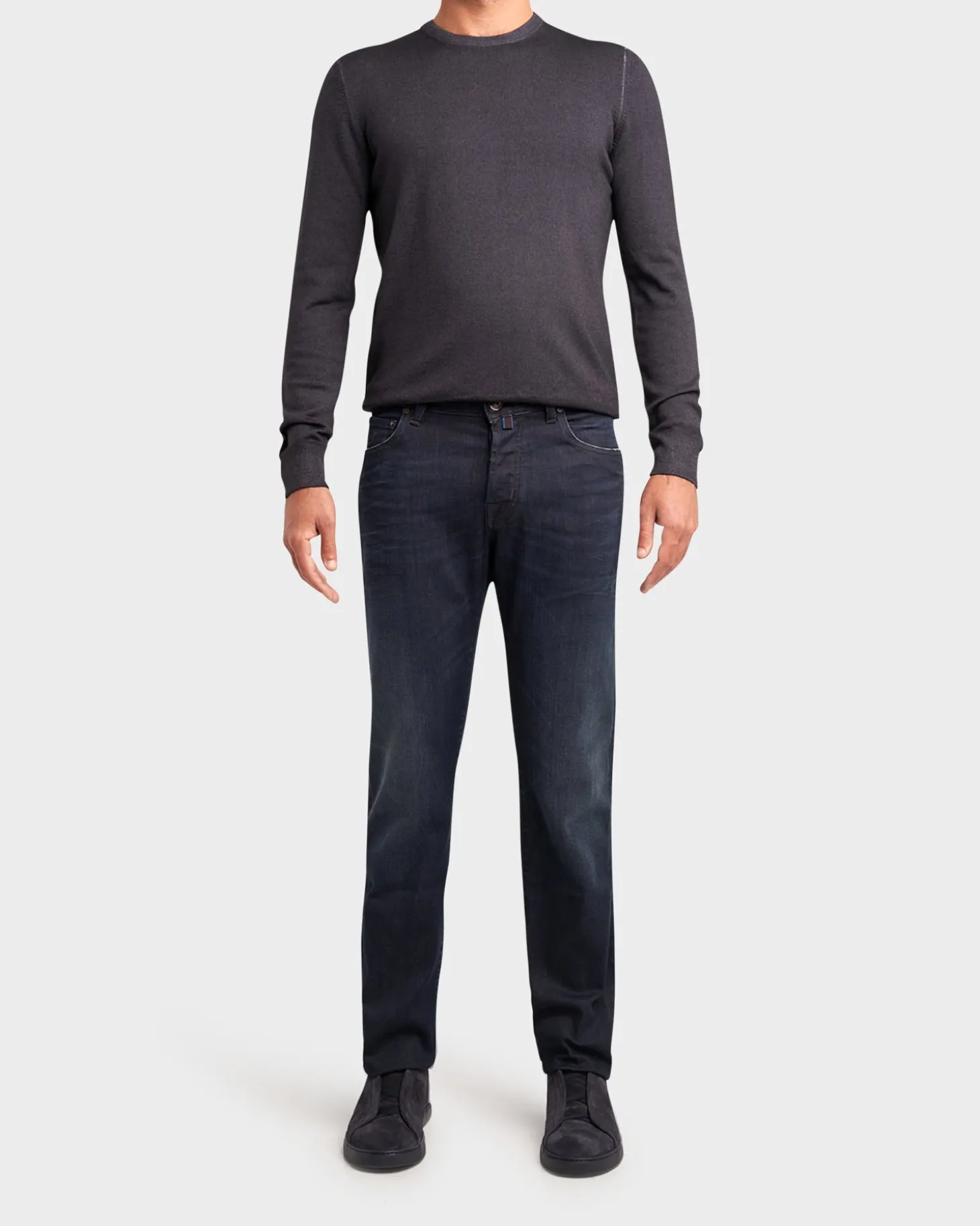 Dark Blue Cotton Lyocell Slim Fit Jeans