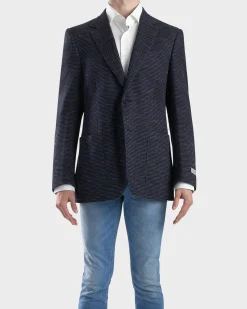 Dark Blue Cotton Stretch Sports Jacket