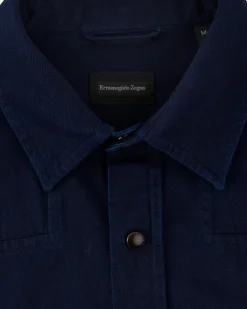 Dark Blue Denim Cotton Overshirt