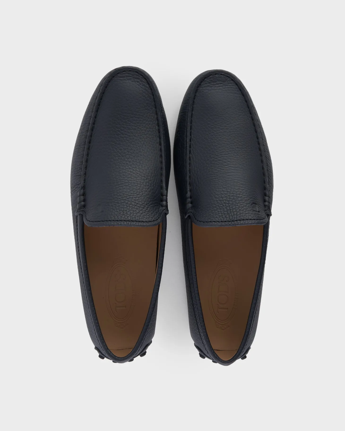 Dark Blue Leather Driving Shoes
