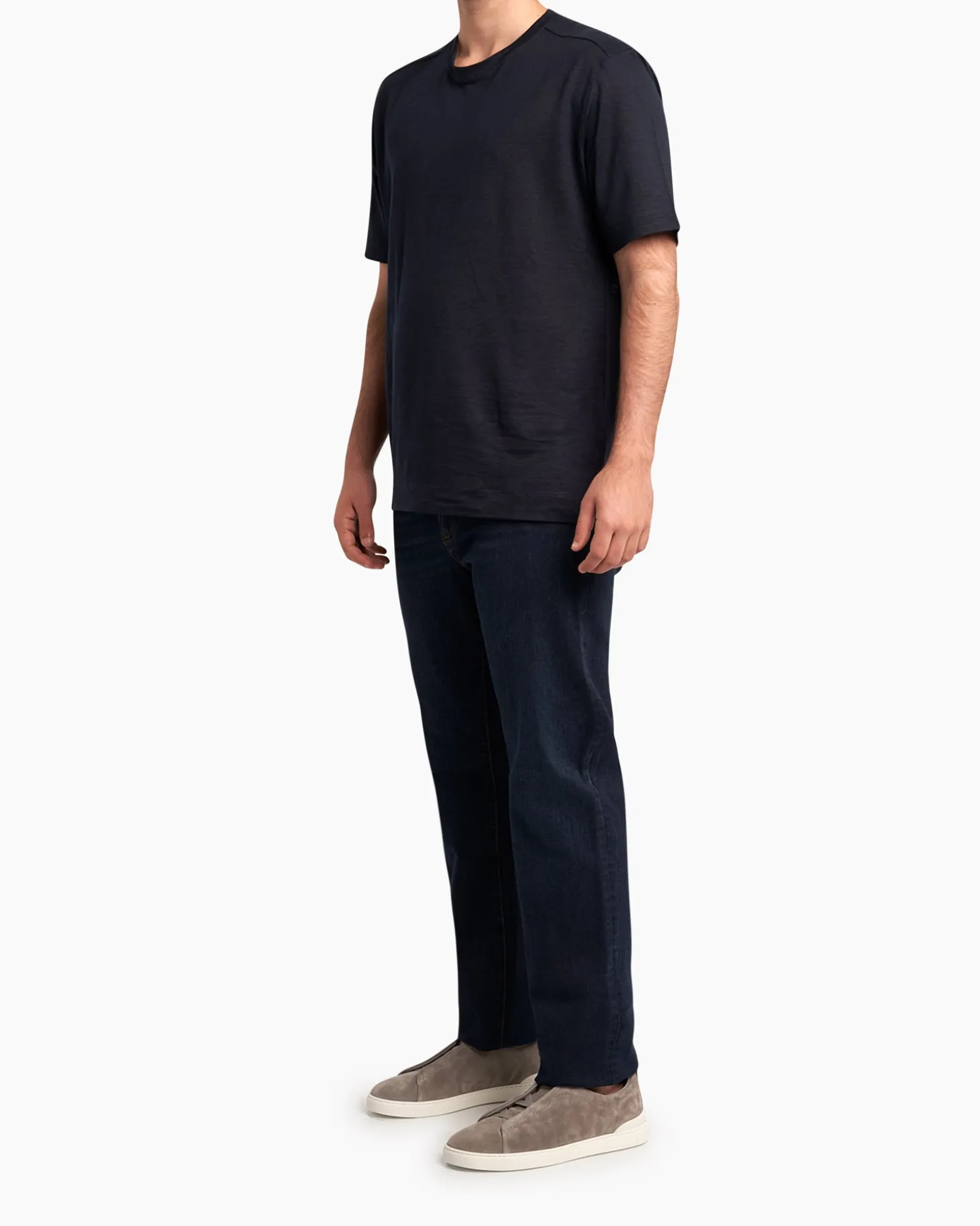 Dark Blue Linen Jersery T-Shirt
