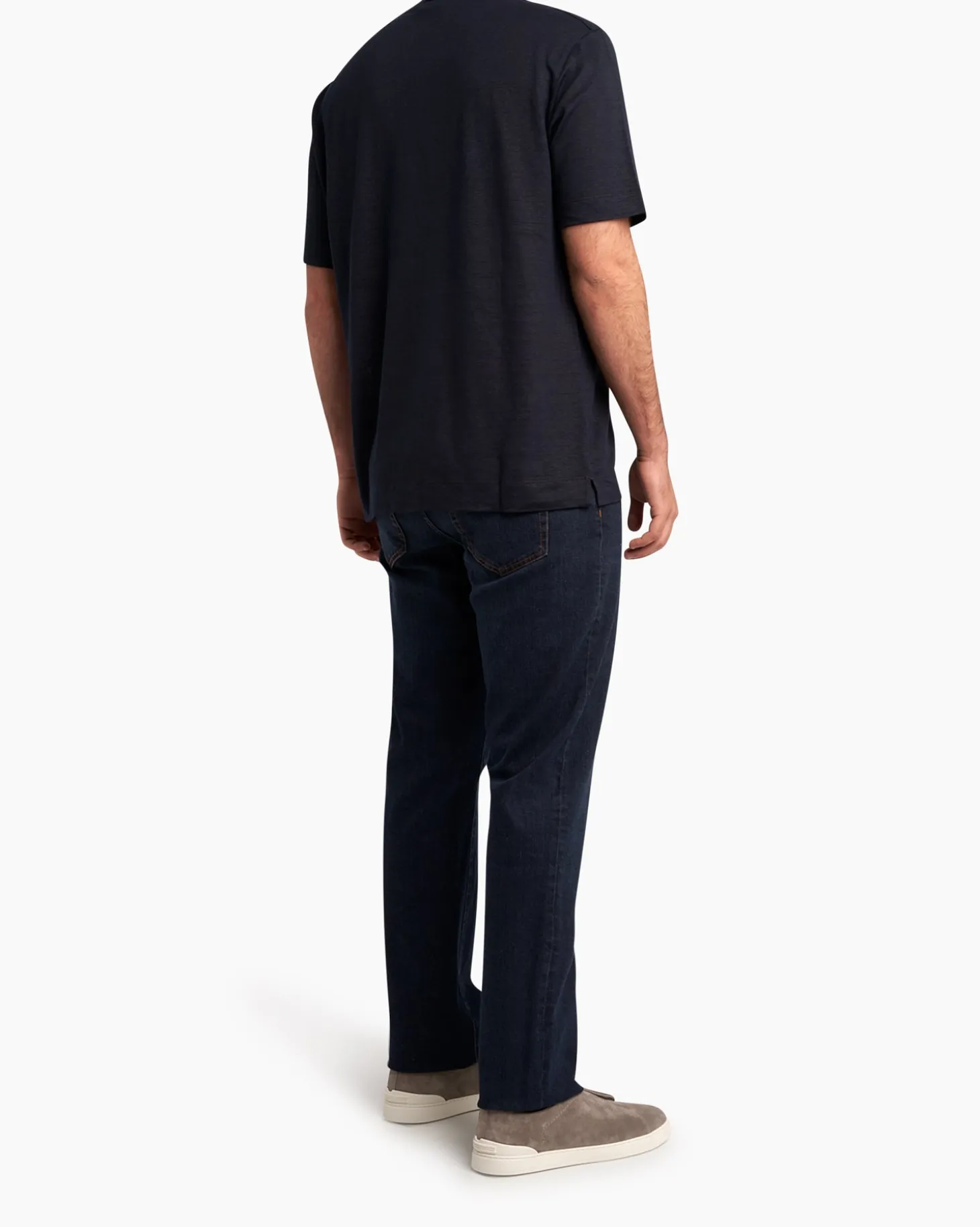 Dark Blue Linen Jersery T-Shirt