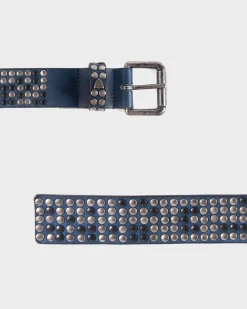 Dark Blue Studded Belt