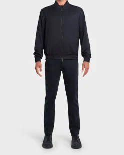 Dark Blue Technical Bomber Jacket