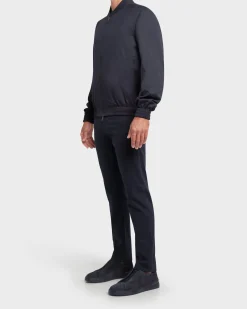 Dark Blue Technical Bomber Jacket