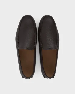 Dark Brown Leather Driving Shoes