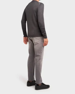 Dark Grey Pure Wool Crew Knit