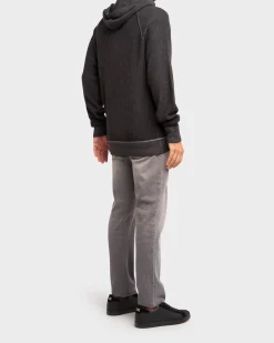 Dark Grey Wool Waffle Weave Hoodie