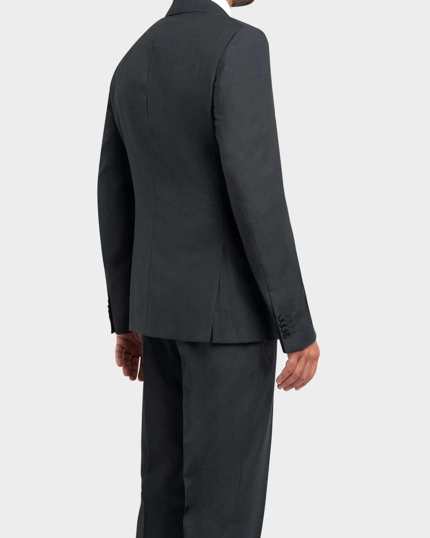 Dark Gunmetal Microstructure Wool Suit