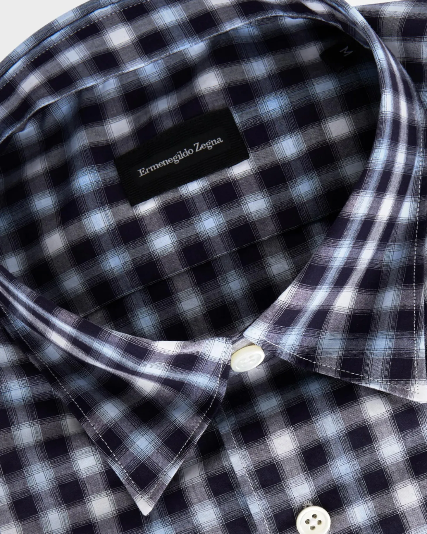 Dark Indigo And White Check Shirt