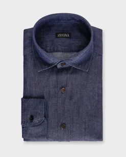 Dark Indigo Cotton Linen Shirt