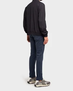Dark Navy Techmerino Wool Bomber Jacket
