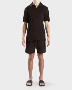 Dark Oat Faustino Terry Cotton Polo Shirt