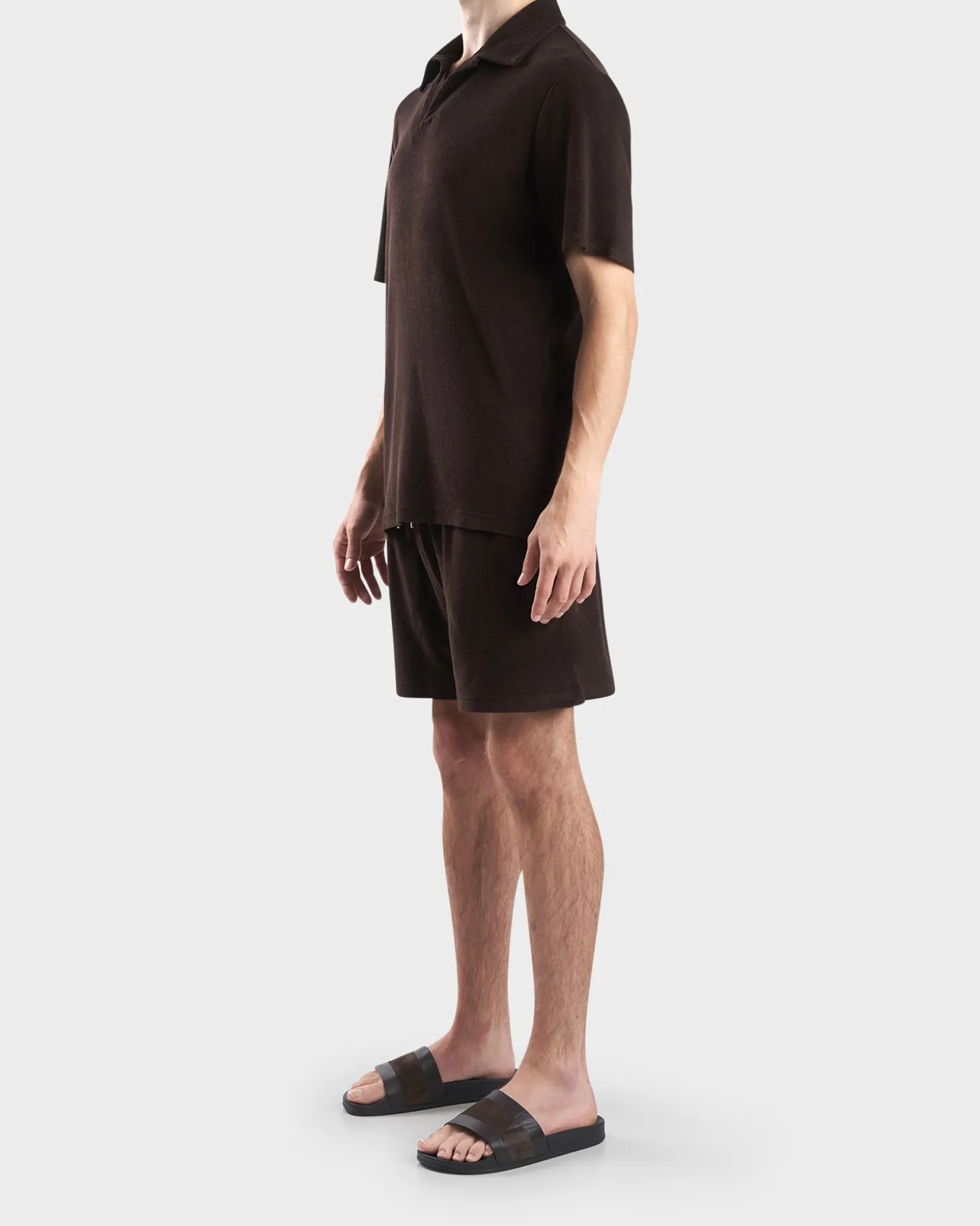 Dark Oat Faustino Terry Cotton Polo Shirt