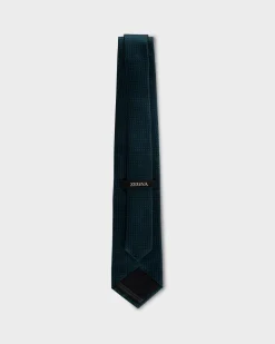 Dark Teal Diamond Pattern Tie