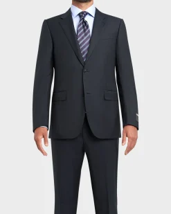 Deep Blue Check Pattern Wool Suit