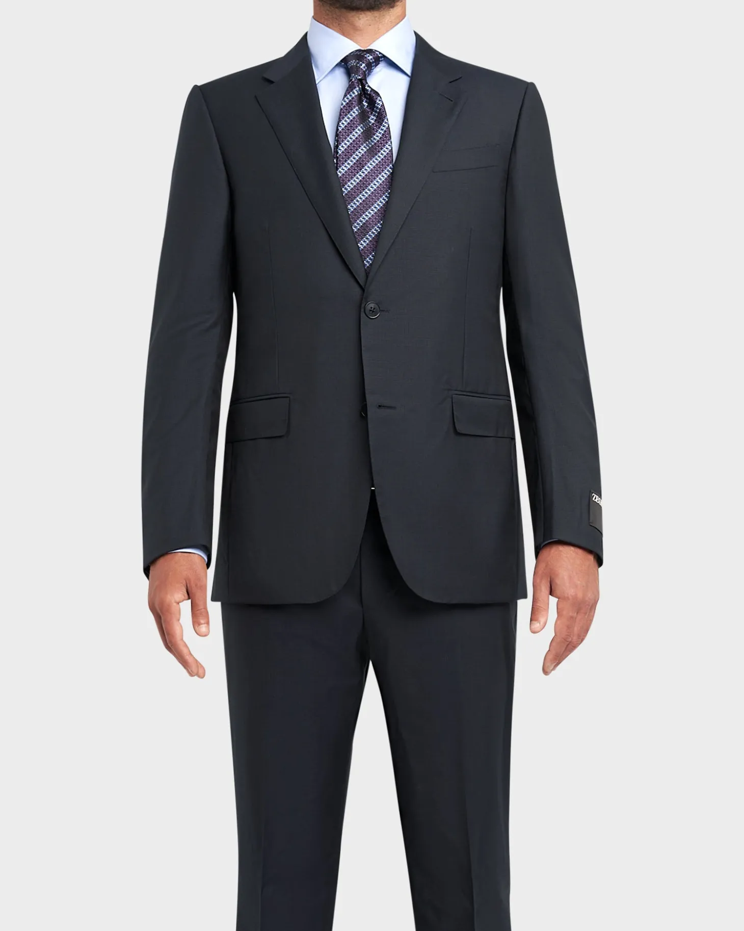 Deep Blue Check Pattern Wool Suit