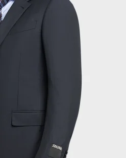 Deep Blue Check Pattern Wool Suit