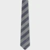Diagonal Grey And Denim Blue Silk Tie