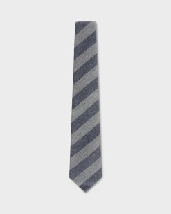Diagonal Grey And Denim Blue Silk Tie