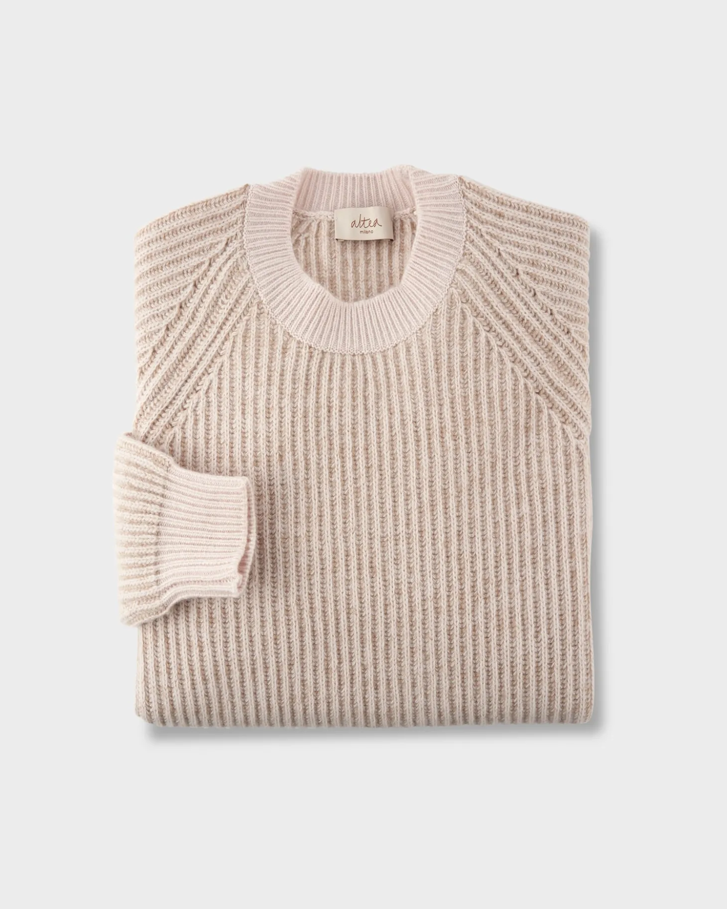 Ecru Chunky Wool Cashmere Knit Sweater