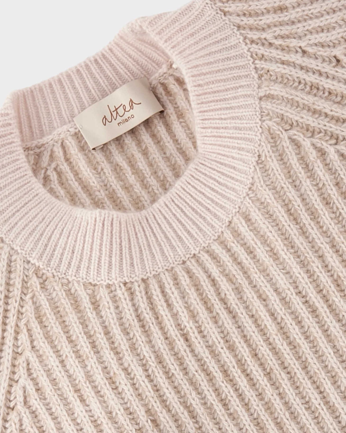 Ecru Chunky Wool Cashmere Knit Sweater