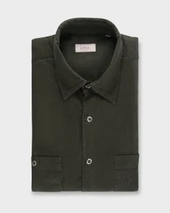 Emerald Green Cotton Corduroy Shirt