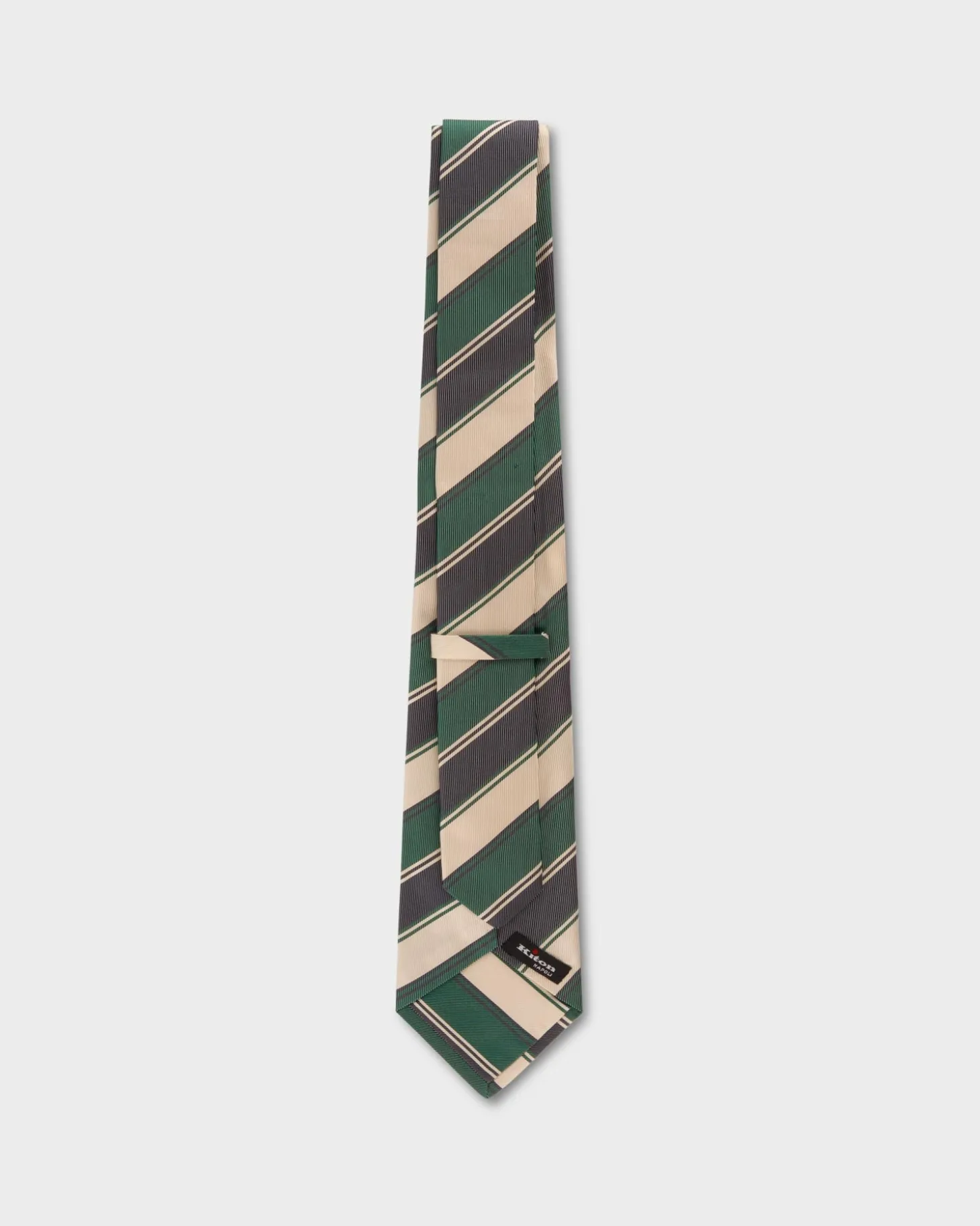 Emerald Midnight And Ivory Diagonal Striped Silk Tie