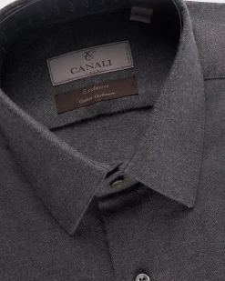 Exclusive Grey Cotton Cashmere Shirt