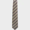 Gold And Dark Blue Striped Textured Silk Tie