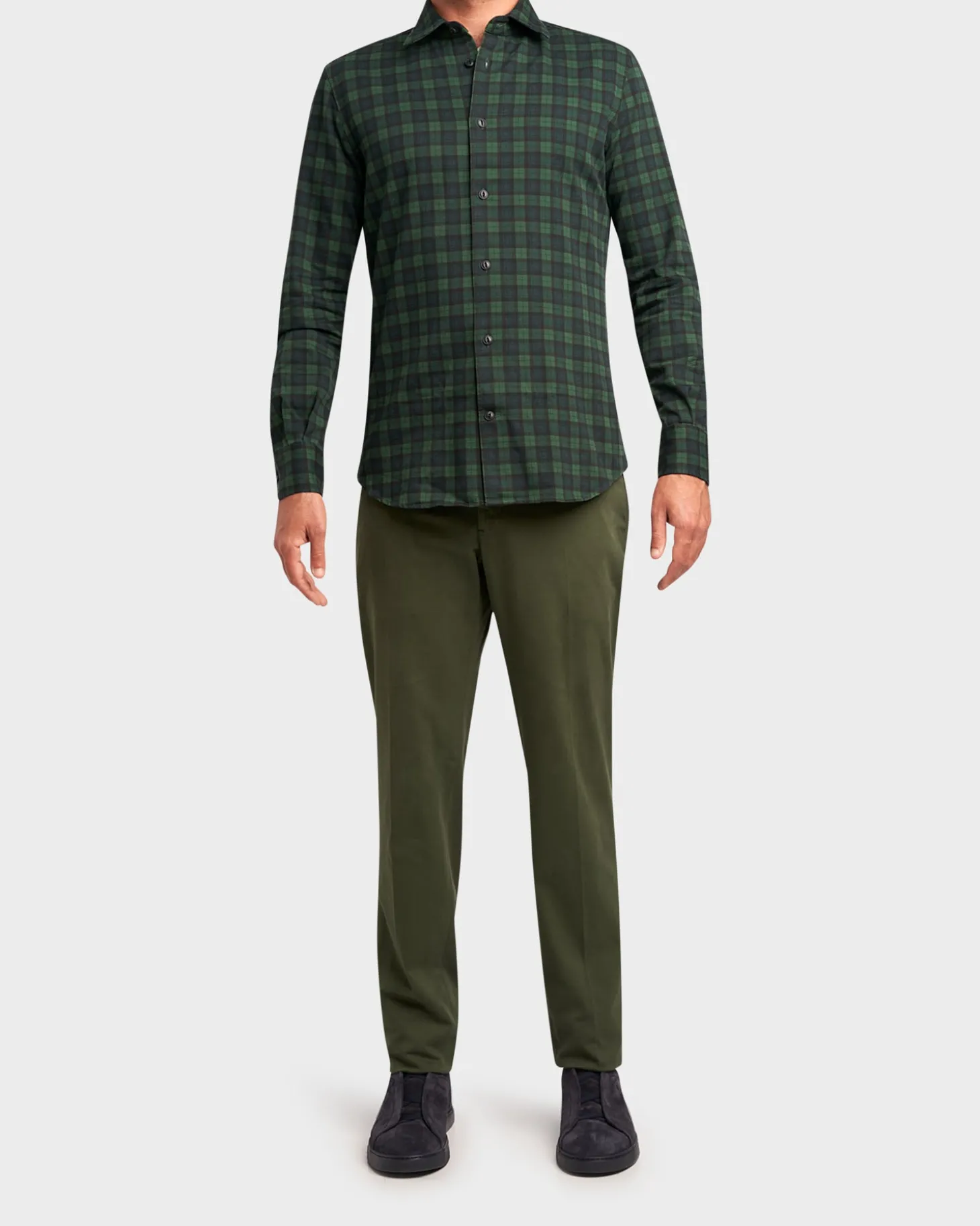 Green Cotton Chinos