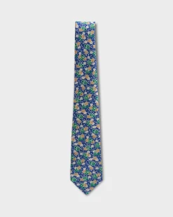 Green Floral Silk Tie