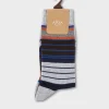 Grey And Multi Striped Socks