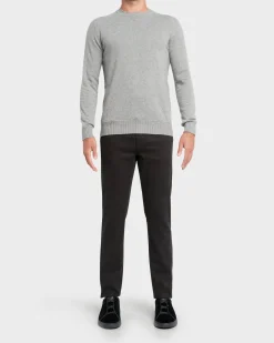 Grey Cashmere Cotton Knit Sweater