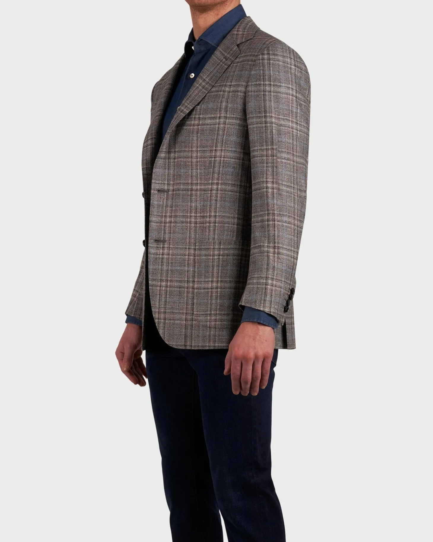 Grey Check Cashmere Sports Jacket