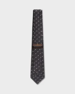 Grey Dotted Silk Tie