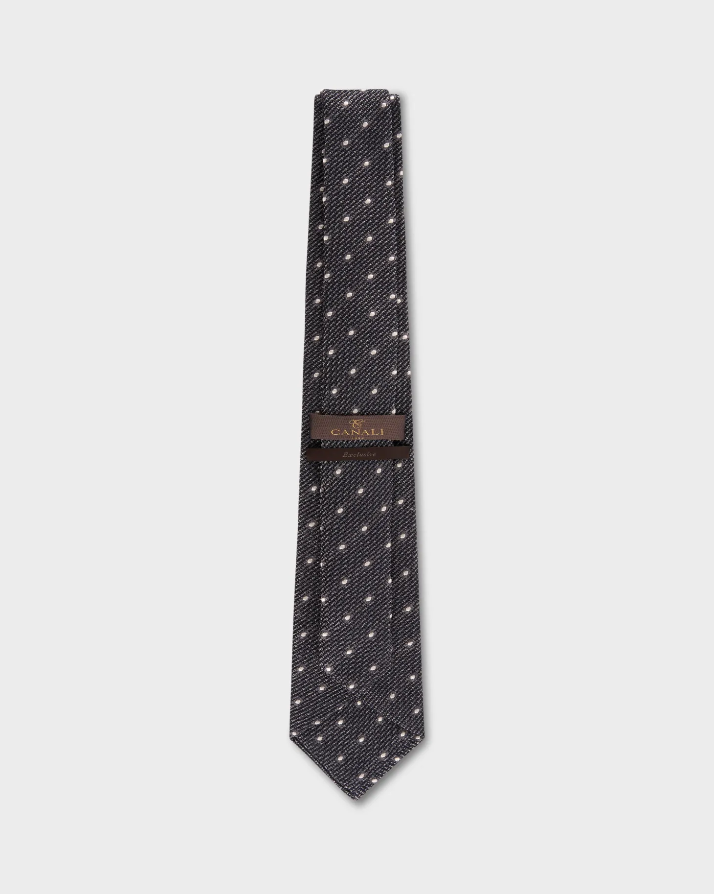 Grey Dotted Silk Tie