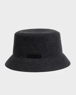 Grey Felted Wool Bucket Hat