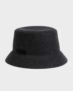 Grey Felted Wool Bucket Hat