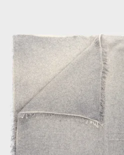 Grey Frayed Edge Cashmere Scarf