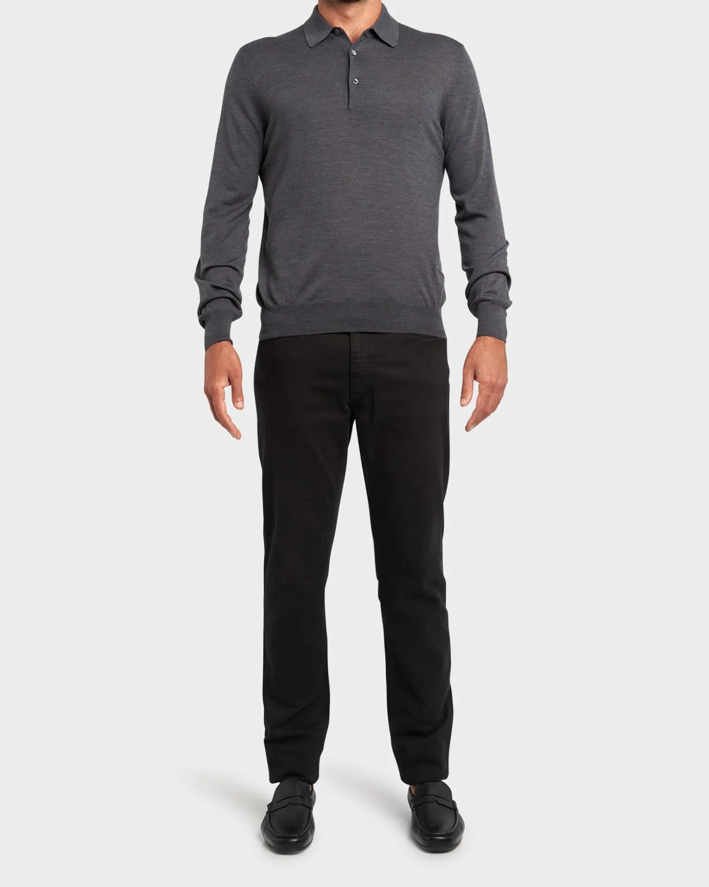 Grey Polo Wool Knit