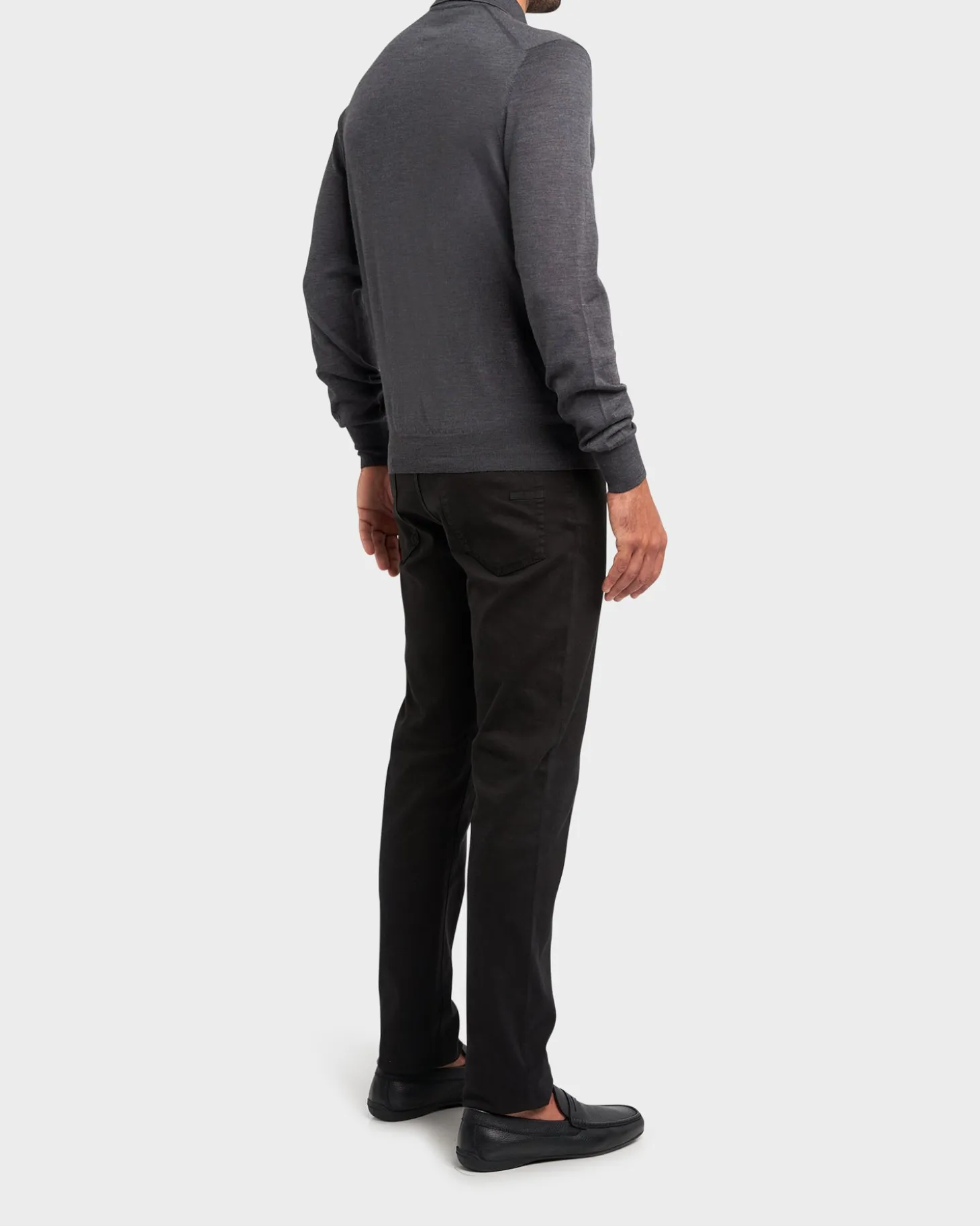 Grey Polo Wool Knit