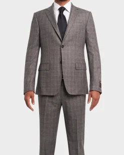 Grey Prince Of Wales Check Wool Suit