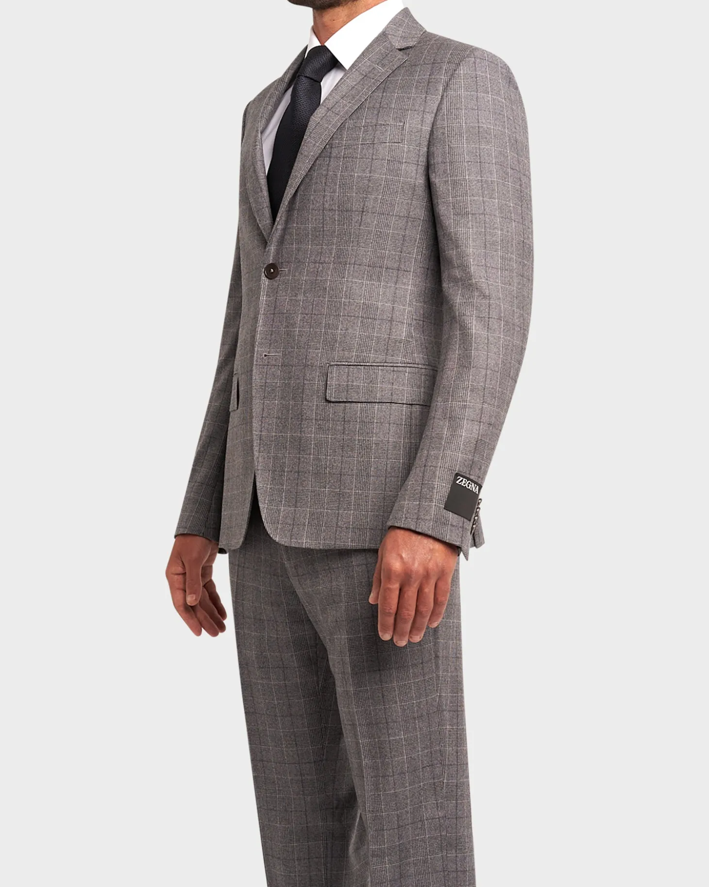 Grey Prince Of Wales Check Wool Suit
