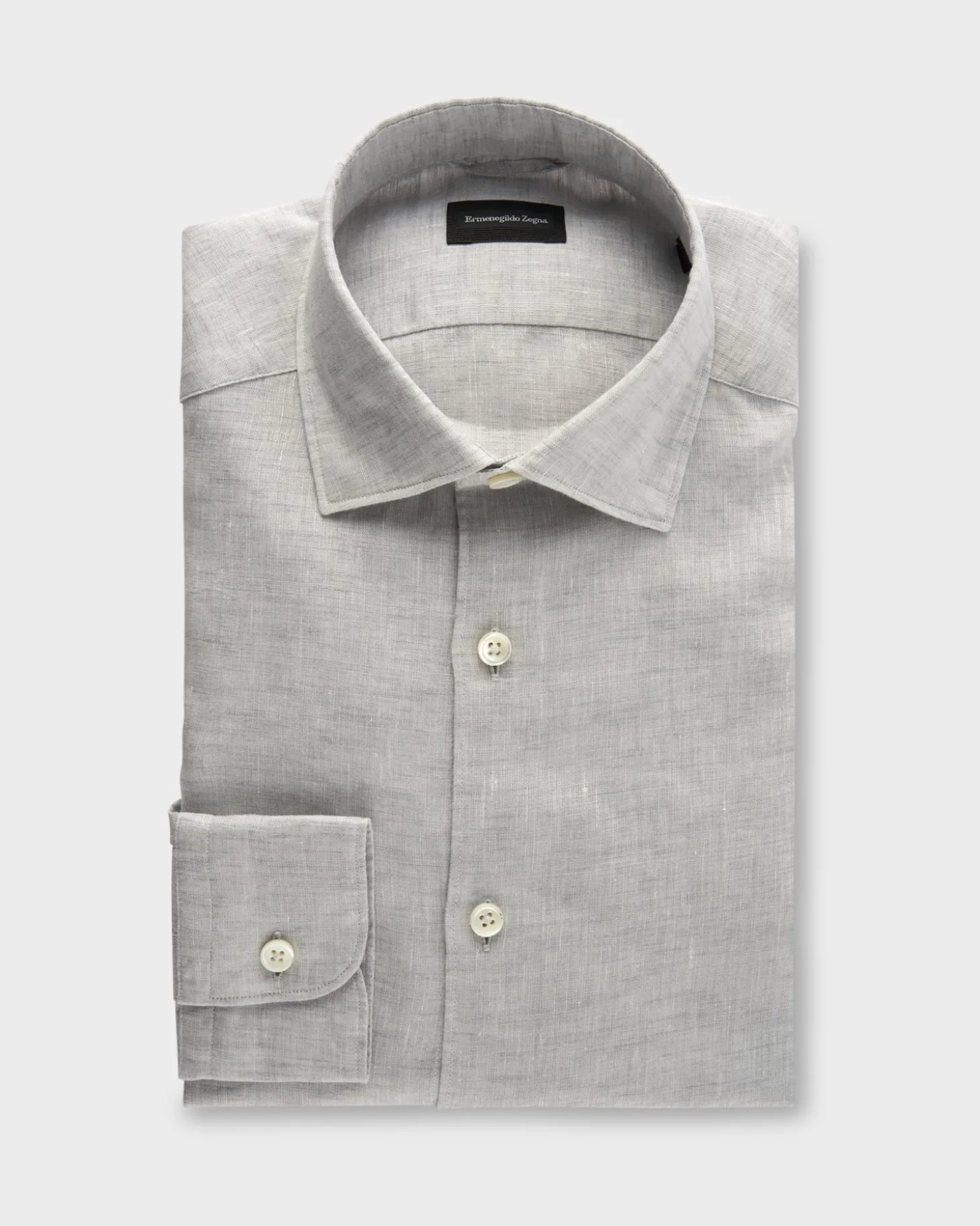 Grey Pure Linen Shirt