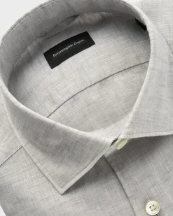 Grey Pure Linen Shirt