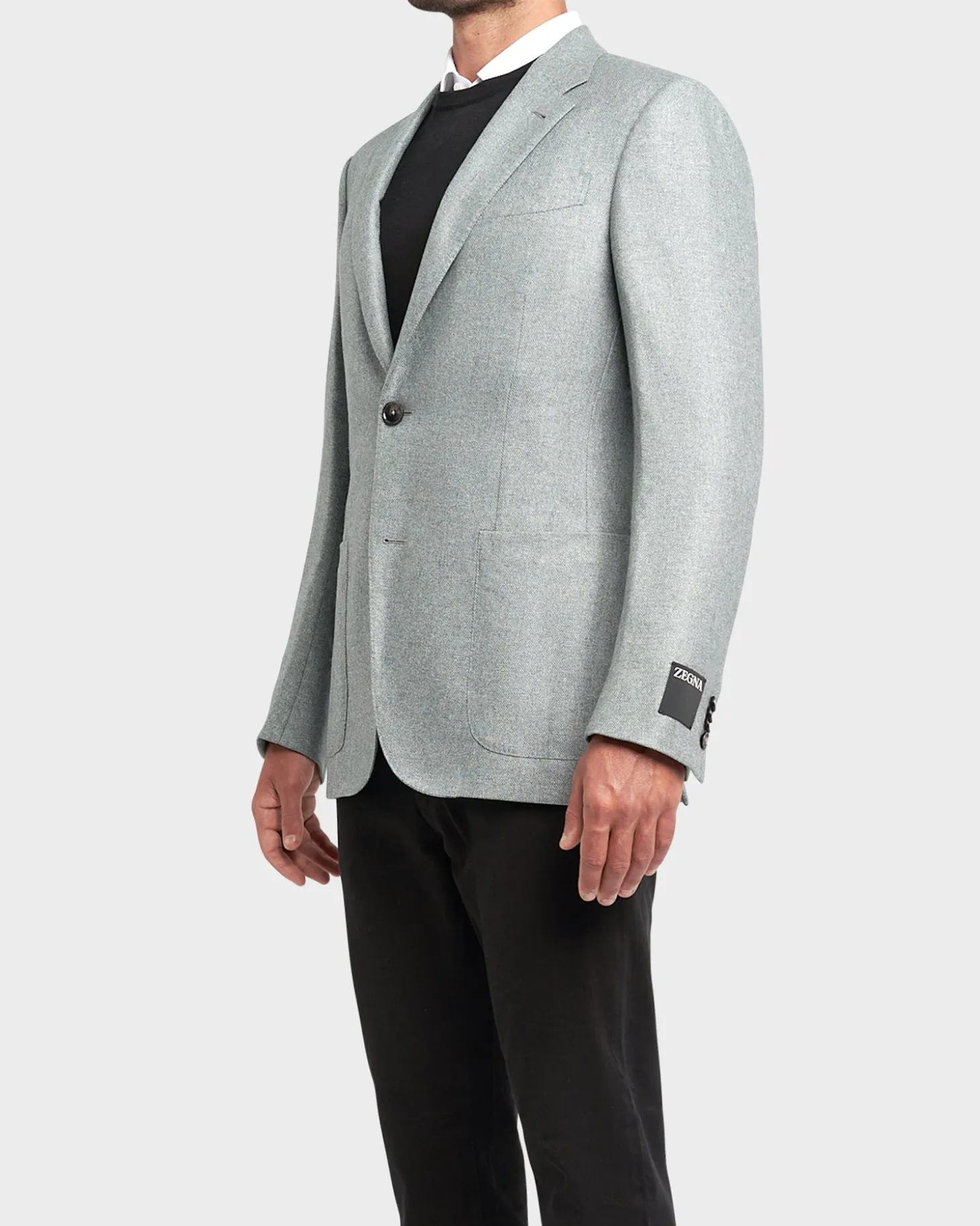 Grey Sage Silk Cashmere Sports Jacket
