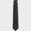 Grey With Gold Diagonal Stripes Silk Tie